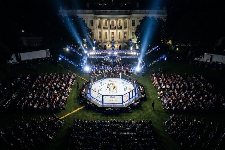 Trump Celebrates Turning 80 by Hosting UFC Cage Fights on the White House Lawn